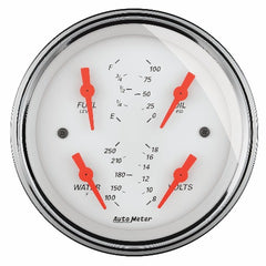 AutoMeter Products 1314 3-3/8 Quad Guage, Fuel Level, 0-90, Arctic White