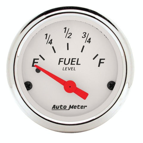 AutoMeter Products 1318 Arctic White Series Fuel Level Gauge (0ohm Empty, 30ohm Full, 2-1/16 in.)