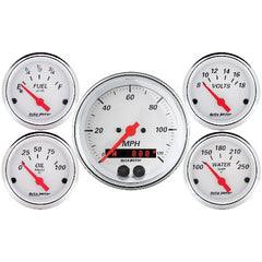 AutoMeter Products 1350 Arctic White 5 PC Kit, 3-3/8 GPS Speedo