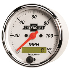 AutoMeter Products 1388-00408 Gauge; Speedo.; 3 1/8in.; 120mph; Elec. Prog. w/LCD Odo; Chevrolet Heritage Bowt