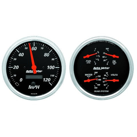 AutoMeter Products 1403 Quad Gauge and Electric. Speedo Kit Designer Black
