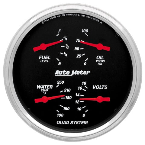 AutoMeter Products 1410 Quad Gauge Designer Black