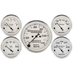 AutoMeter Products 1601 5 Pc Kit Old Tyme White (Mechanical Speedo)