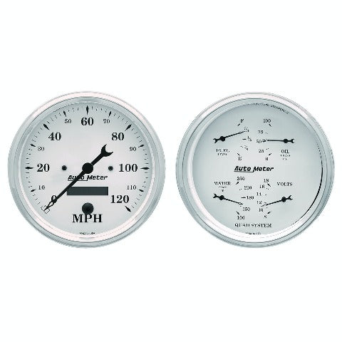AutoMeter Products 1603 Quad Guage Kit Old Tyme White