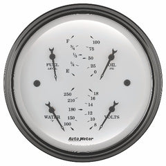 AutoMeter Products 1614 Gauge; Quad; 3 3/8in.; 0OE-90OF; Elec; Old Tyme White