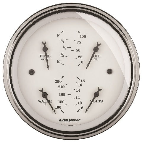 AutoMeter Products 1614 Gauge; Quad; 3 3/8in.; 0OE-90OF; Elec; Old Tyme White