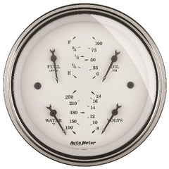 AutoMeter Products 1614 Gauge; Quad; 3 3/8in.; 0OE-90OF; Elec; Old Tyme White