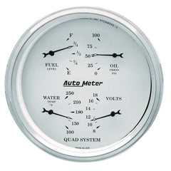 AutoMeter Products 1619 Gauge; Quad; 5in.; 0OE-90OF; Elec; Old Tyme White