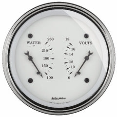 AutoMeter Products 1630 Gauge; Dual; WTMP/VOLT; 3 3/8in.; 250? F/18V; Elec; Old Tyme White