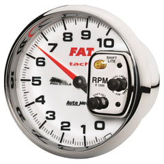 AutoMeter Products 19265 Tachometer Gauge, White-Pro Cycle 5, 10K RPM, Shift Lite 2and4 Cylinder, Fat