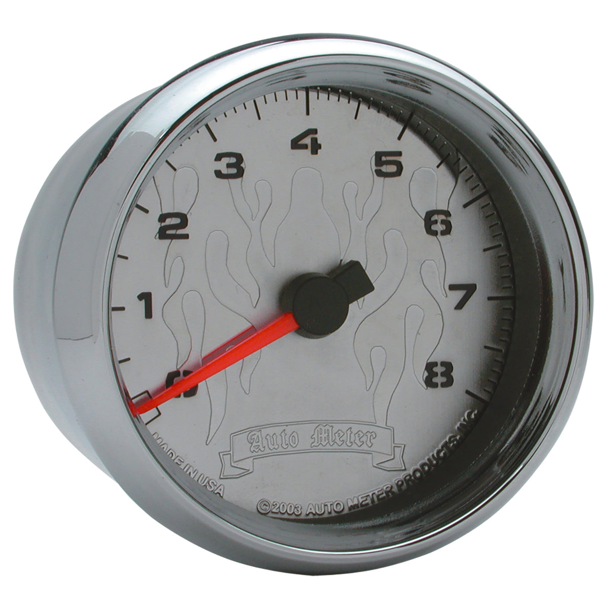 AutoMeter Products 2-5/8 in. TACHOMETER, 0-8,000 RPM, CHROME FLAME, PRO-CYCLE PN. 19309