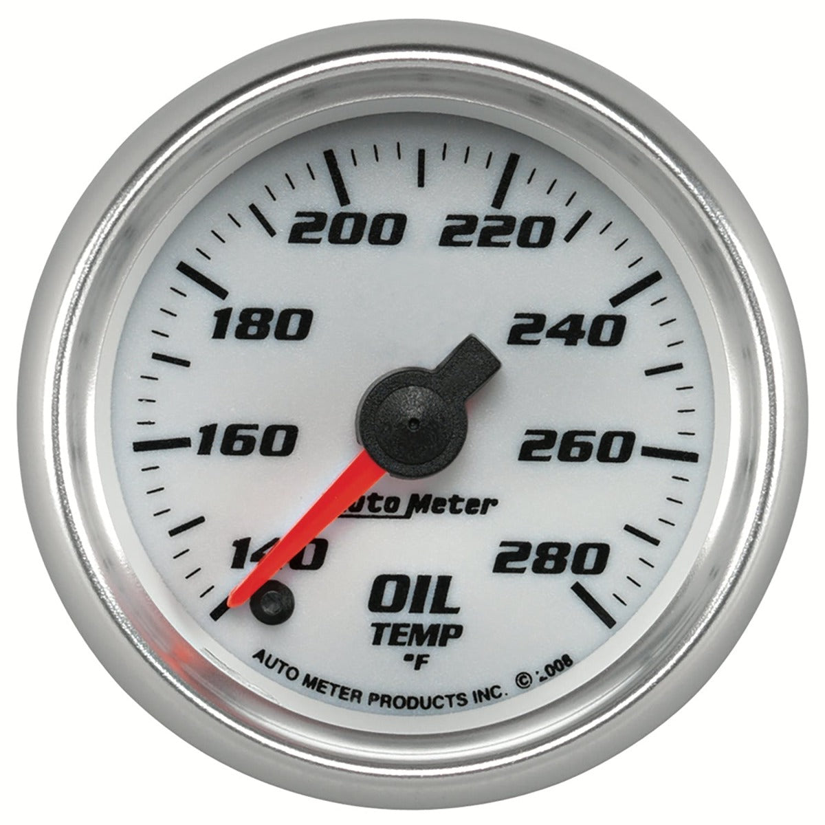 AutoMeter Products 19740 Oil Temperature Gauge, White-Pro Cycle 2 1/16 140-280? F Digital Stepper M