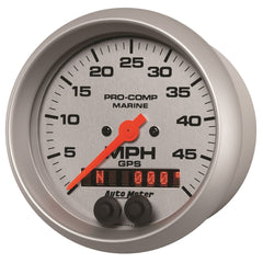 AutoMeter Products 200635-33 Speedometer Gauge, Marine Silver 3 3/8, 50MPH, GPS