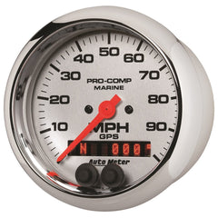 AutoMeter Products 200636-35 Speedometer Gauge, Marine Chrome 3 3/8, 100MPH, GPS
