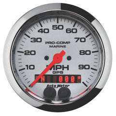 AutoMeter Products 200636-35 Speedometer Gauge, Marine Chrome 3 3/8, 100MPH, GPS