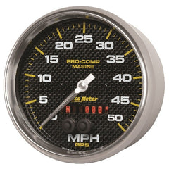 AutoMeter Products 200644-40 Gauge; Speedometer; 5in.; 50mph; GPS; Marine Carbon Fiber