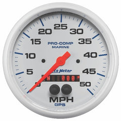 AutoMeter Products 200644 Gauge; Speedometer; 5in.; 50mph; GPS; Marine White