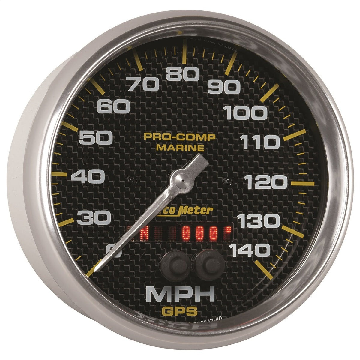 AutoMeter Products 200647-40 Gauge; Speedometer; 5in.; 140mph; GPS; Marine Carbon Fiber
