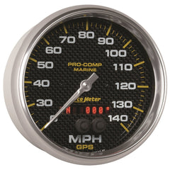 AutoMeter Products 200647-40 Gauge; Speedometer; 5in.; 140mph; GPS; Marine Carbon Fiber