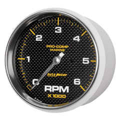AutoMeter Products 200750-40 Tachometer Gauge Marine Carbon Fiber 5, 6K RPM