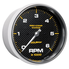 AutoMeter Products 200750-40 Tachometer Gauge Marine Carbon Fiber 5, 6K RPM