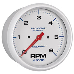 AutoMeter Products 200750 Tachometer Gauge, Marine White 5, 6000 RPM