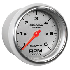 AutoMeter Products 200752-33 Tachometer Gauge, Marine Silver 3 3/8, 6K RPM