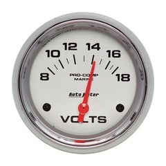 AutoMeter Products 200757-35 Gauge; Voltmeter; 2 5/8in.; 18V; Electric; Marine Chrome
