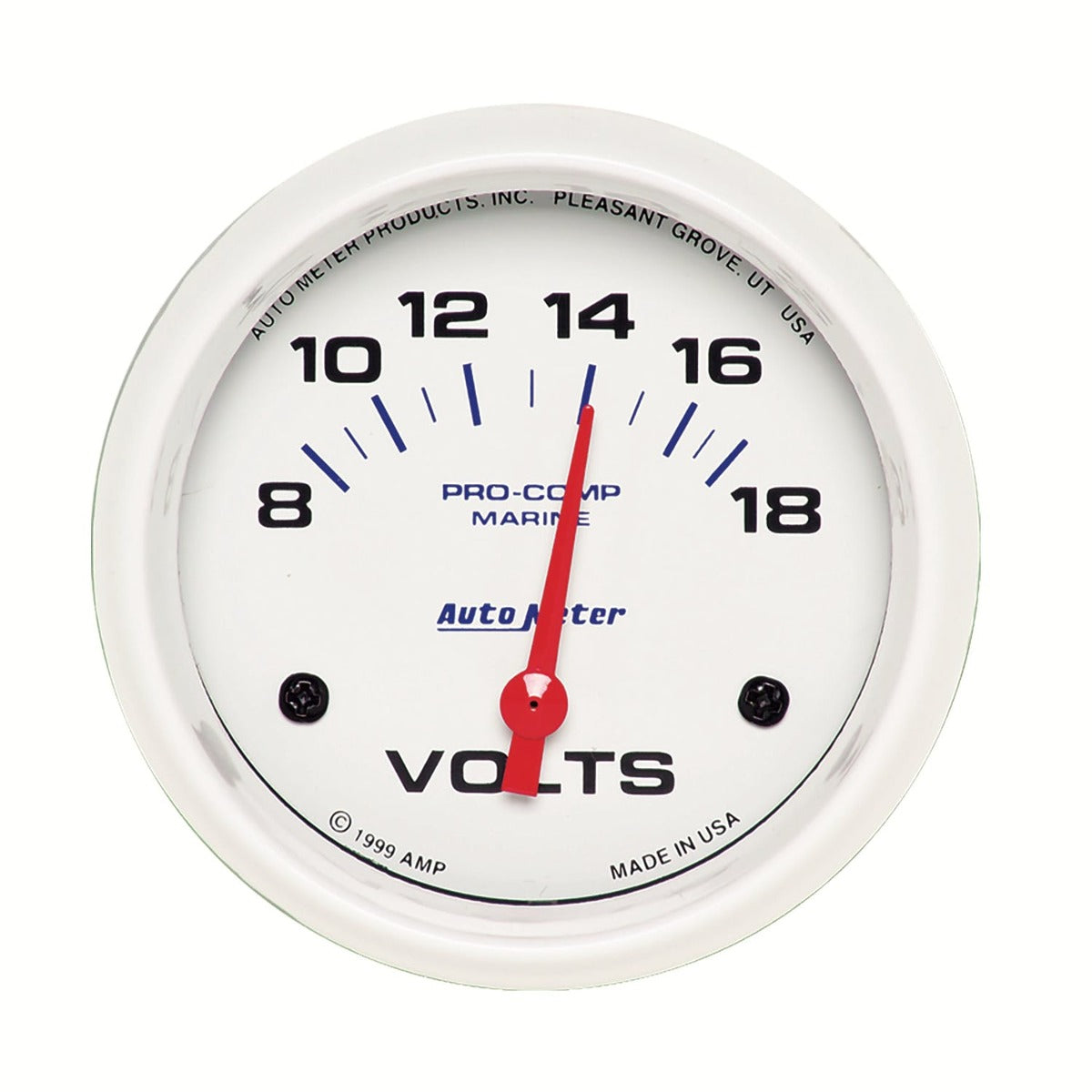 AutoMeter Products 200757 Gauge; Voltmeter; 2 5/8in.; 18V; Electric; Marine White