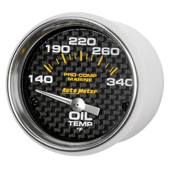 AutoMeter Products 200764-40 Oil Temperature Gauge, Electric-Marine Carbon Fiber 2 1/16 140-300? F
