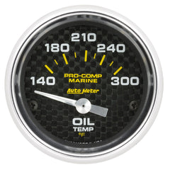 AutoMeter Products 200764-40 Oil Temperature Gauge, Electric-Marine Carbon Fiber 2 1/16 140-300? F