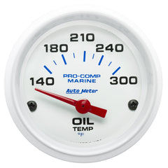 AutoMeter Products 200764 Oil Temperature Gauge, Electric-Marine White 2 1/16 140-300? F