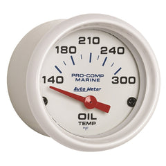 AutoMeter Products 200764 Oil Temperature Gauge, Electric-Marine White 2 1/16 140-300? F