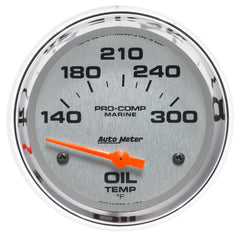 AutoMeter Products 200765-35 Oil Temperature Gauge, Electric-Marine Chrome 2 5/8 140-300? F