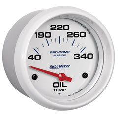 AutoMeter Products 200765 Oil Temperature Gauge, Electric-Marine White 2 5/8 140-300? F