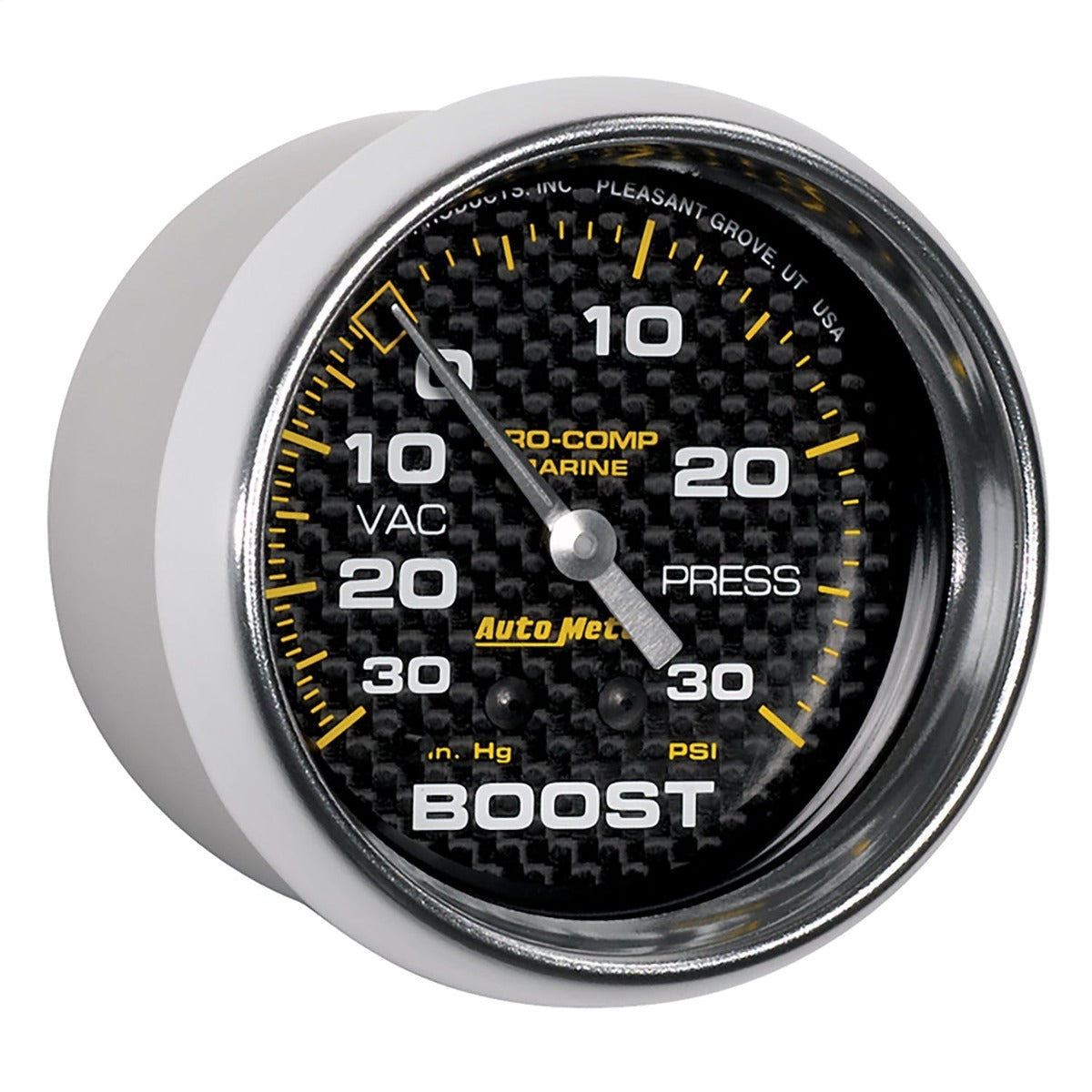 AutoMeter Products 200775-40 Vacuum/Boost Gauge, Mechanical-Marine Carbon Fiber 2 5/8, 30INHG-30PSI