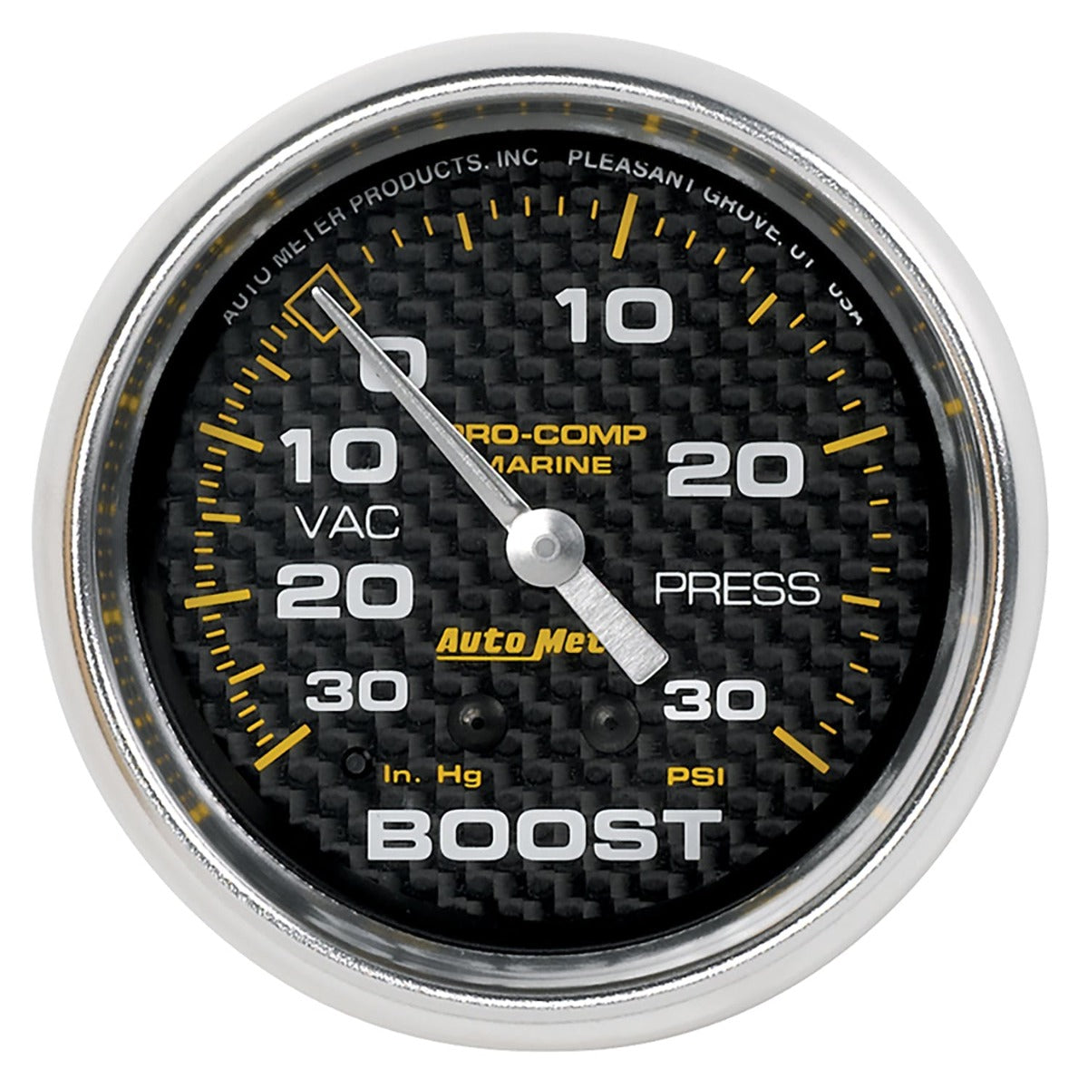 AutoMeter Products 200775-40 Vacuum/Boost Gauge, Mechanical-Marine Carbon Fiber 2 5/8, 30INHG-30PSI
