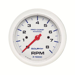 AutoMeter Products 200779 Tachometer Gauge, Marine White 3 3/8, 8K RPM