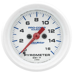 AutoMeter Products 200842 Gauge, Pyrometer, 2 1/16 0-1,600? F, Marine White