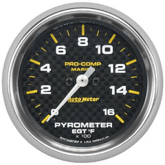 AutoMeter Products 200844-40 Gauge, Pyrometer, 2 5/8 0-1,600? F, Marine Carbon Fiber