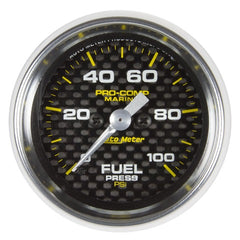 AutoMeter Products 200850-40 Fuel Pressure Gauge, Marine Carbon Fiber 2 1/16, 100PSI, Digital Stepper M