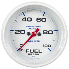 AutoMeter Products 200851 Fuel Pressure Gauge, Marine White 2 5/8, 100PSI Digital Stepper Motor