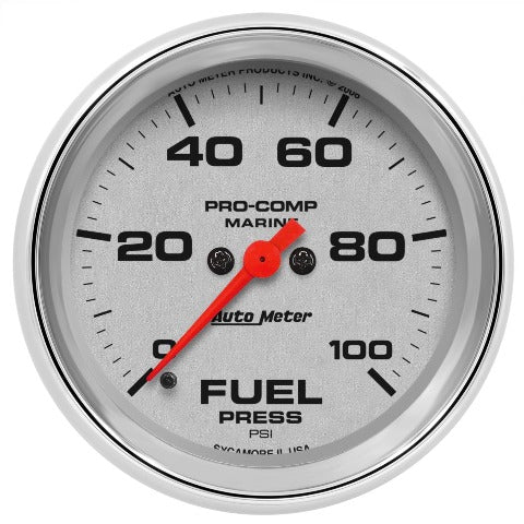 AutoMeter Products 200851-35 Fuel Pressure Gauge, Marine Chrome 2 5/8, 100PSI, Digital Stepper Motor