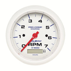 AutoMeter Products 200890 Tachometer Gauge, Marine White 3 3/8, 7K RPM, with Hourmeter