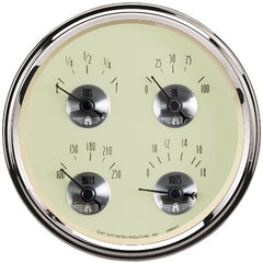 AutoMeter Products 2010 Gauge; Quad; 5in.; 240 ohm E-33 ohm F; Elec; Prestige Antq. Ivory