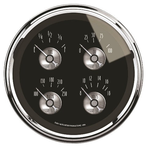 AutoMeter Products 2012 Gauge; Quad; 5in.; 0OE to 90OF; Elec; Prestige Blk. Diamond