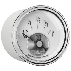 AutoMeter Products 2018 Gauge; Fuel Level; 2 1/16in.; 240 ohm E-33 ohm F; Elec; Prestige Pearl