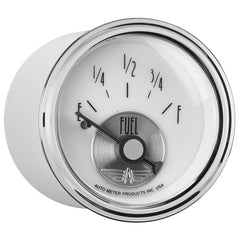 AutoMeter Products 2018 Gauge; Fuel Level; 2 1/16in.; 240 ohm E-33 ohm F; Elec; Prestige Pearl