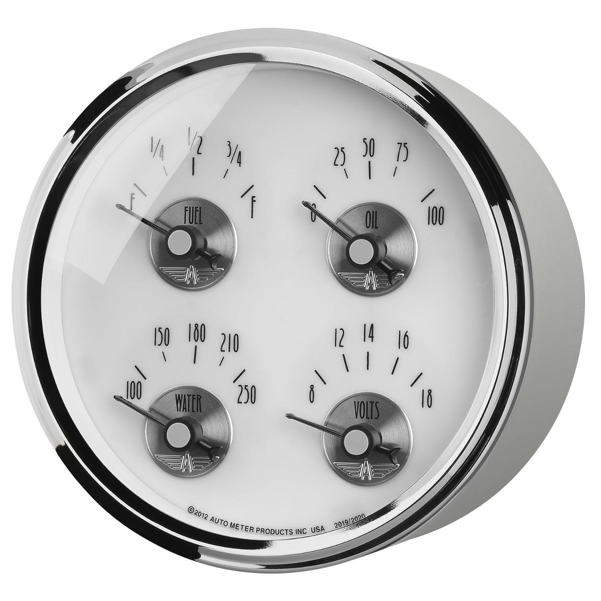 AutoMeter Products 2019 Gauge; Quad; 5in.; 240 ohm E-33 ohm F; Elec; Prestige Pearl