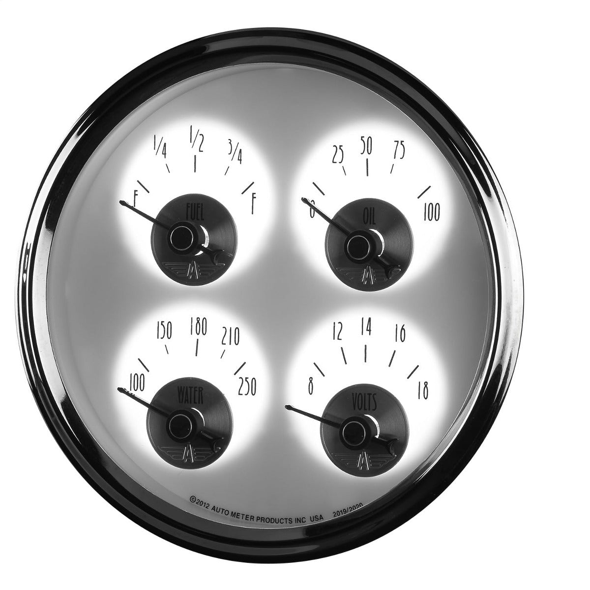 AutoMeter Products 2019 Gauge; Quad; 5in.; 240 ohm E-33 ohm F; Elec; Prestige Pearl